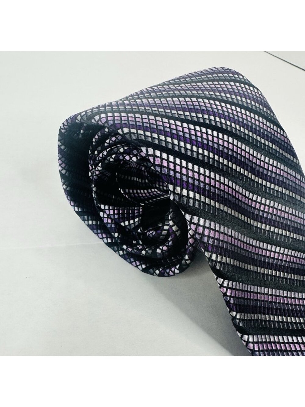 Murano Men's Classic Tie 100% Silk Multicolor 61 X 3.5 Purple Black Pink Necktie